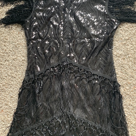 1920’s Flapper Dress Black Sequins - Picture 3 of 8